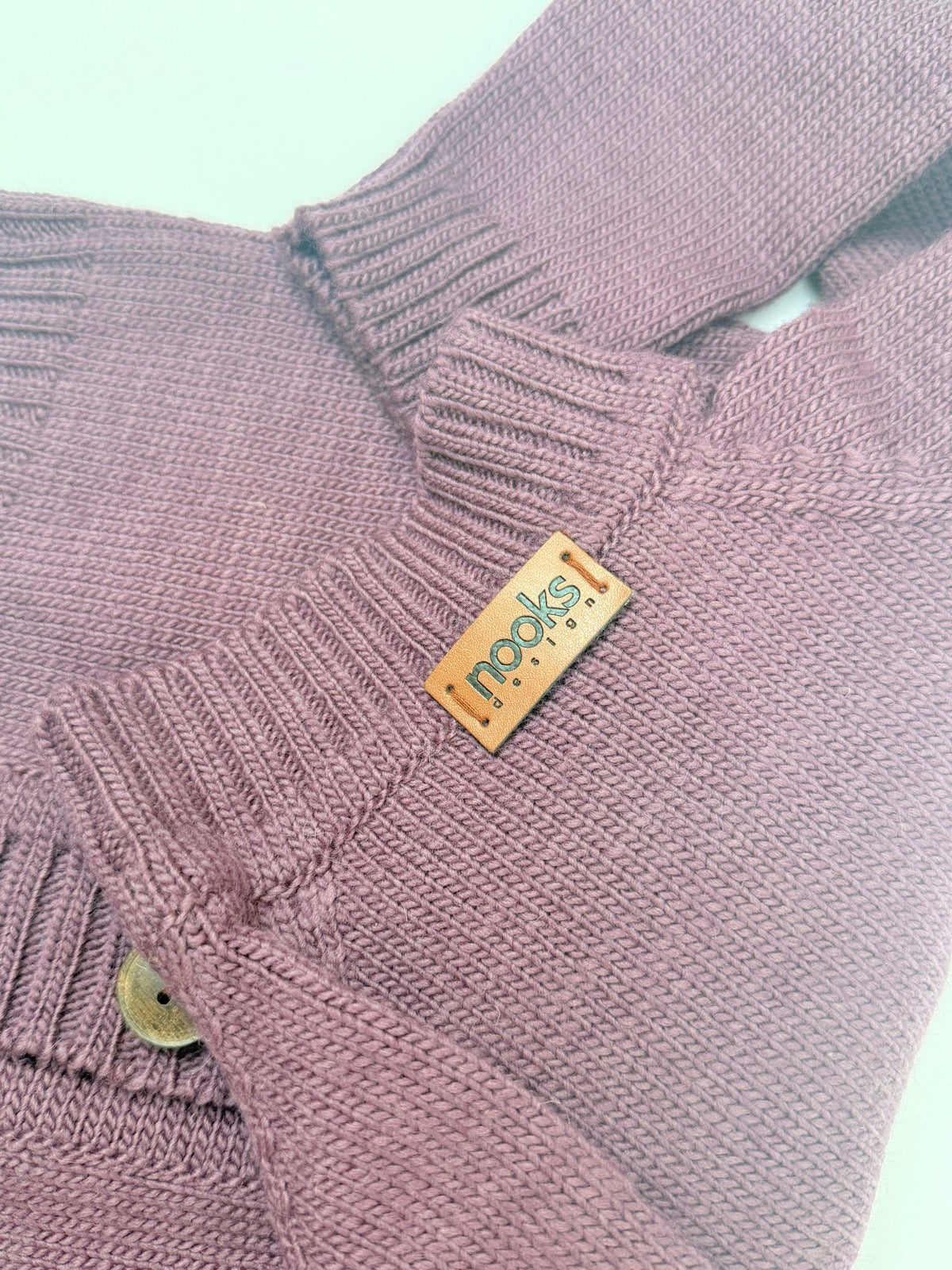 Nooks Design Purple Merino Cardigan 2/3Y