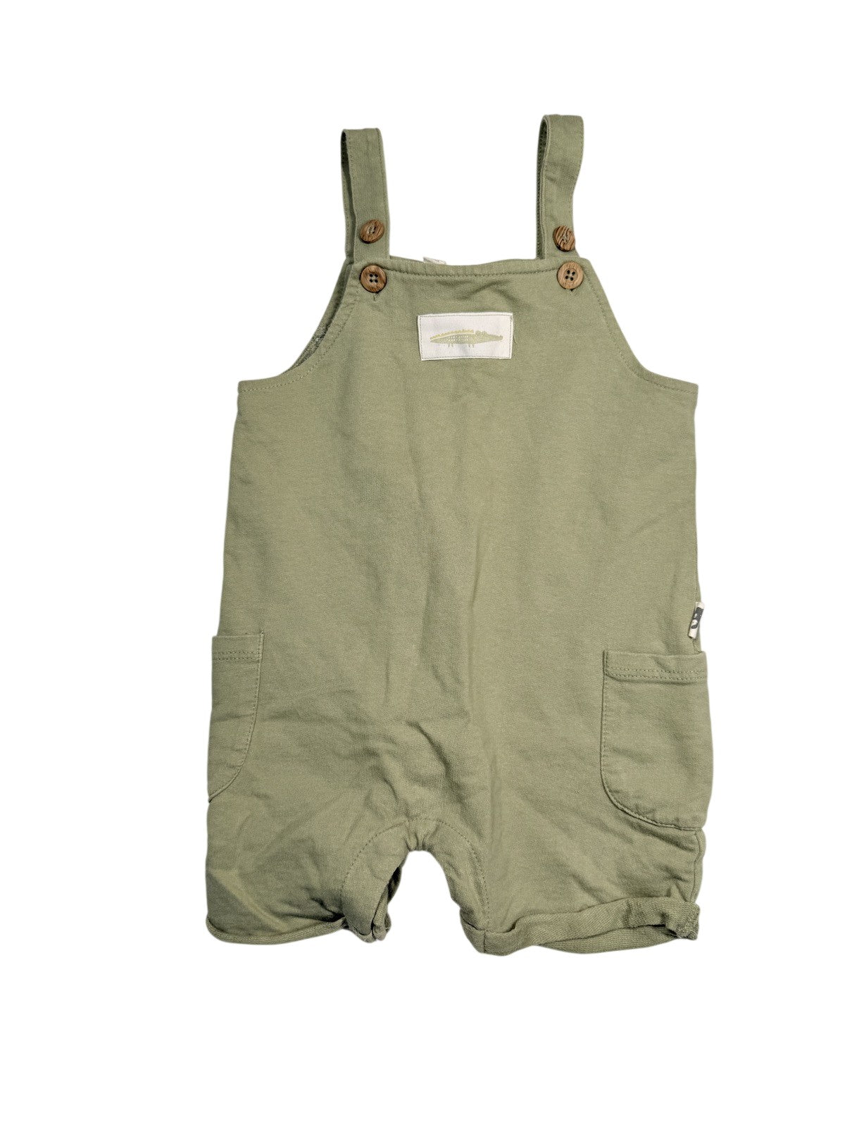 Rabbit + Bear Green Crocodile Romper 24M