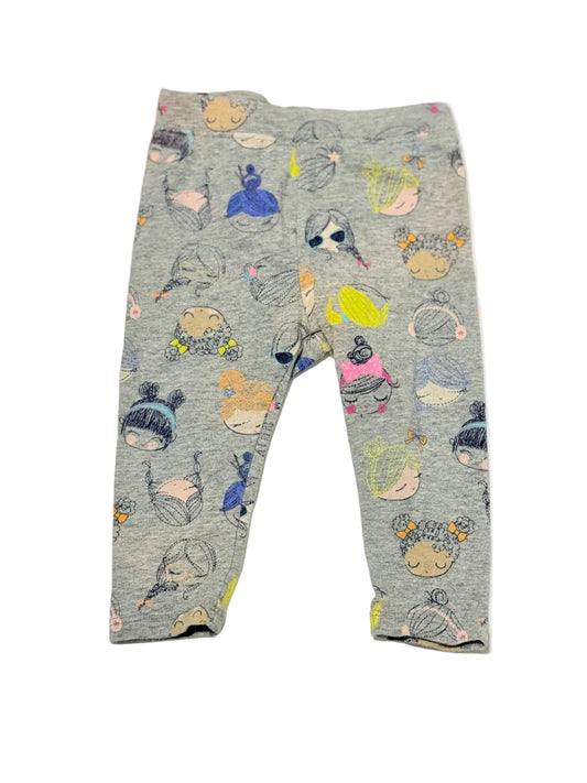 Baby Gap Gray Doll Print Leggings 12-18m
