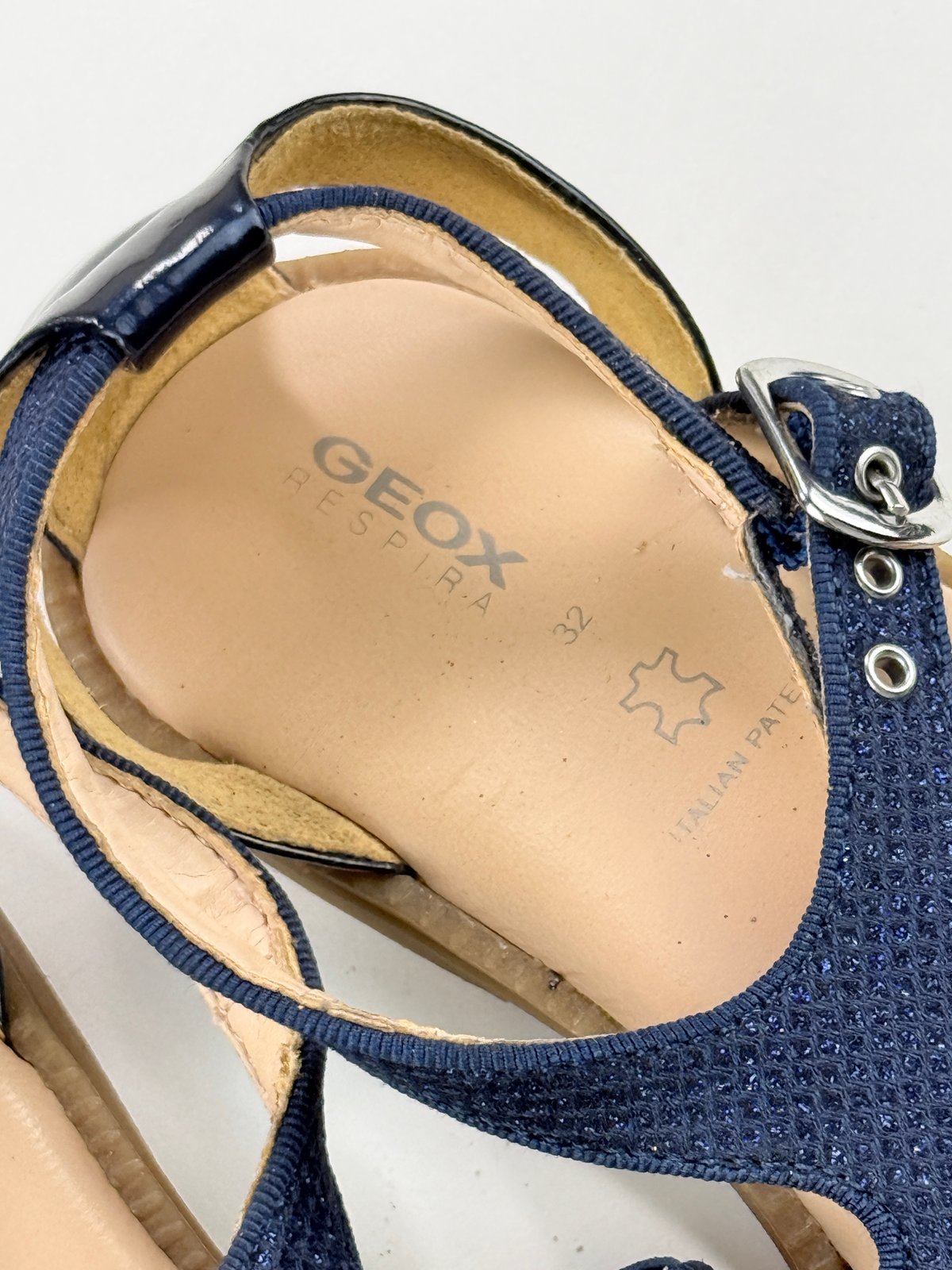 Geox Respira Navy Glitter Sandals EU 32