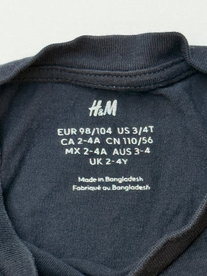 H&M Black T-Shirt Size 2-4Y