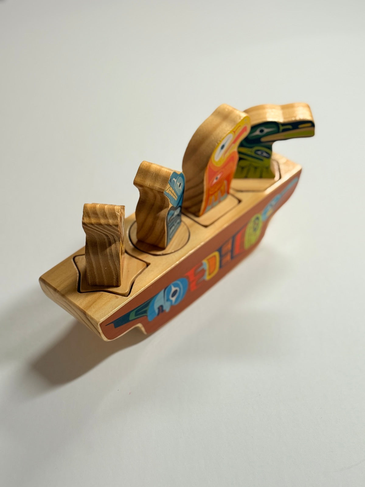 Pacific Northwest Indigenous Canoe Wooden Shape Puzzle