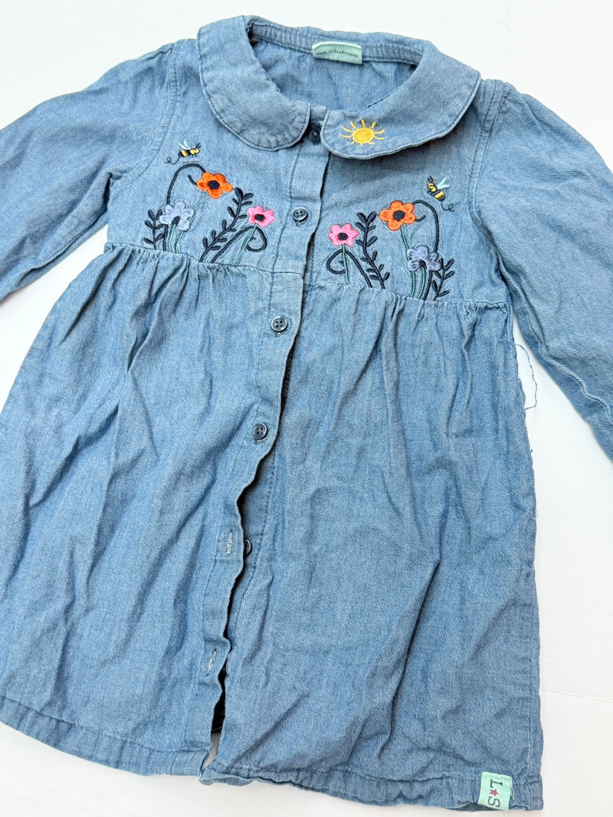 Lilly + Sid Chambray Floral Dress 12/18M