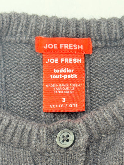 Joe Fresh Gray Cable Knit Cardigan Size 3T