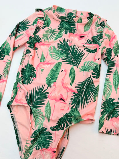 Old Navy Flamingo Rash Guard Swimsuit 18-24M