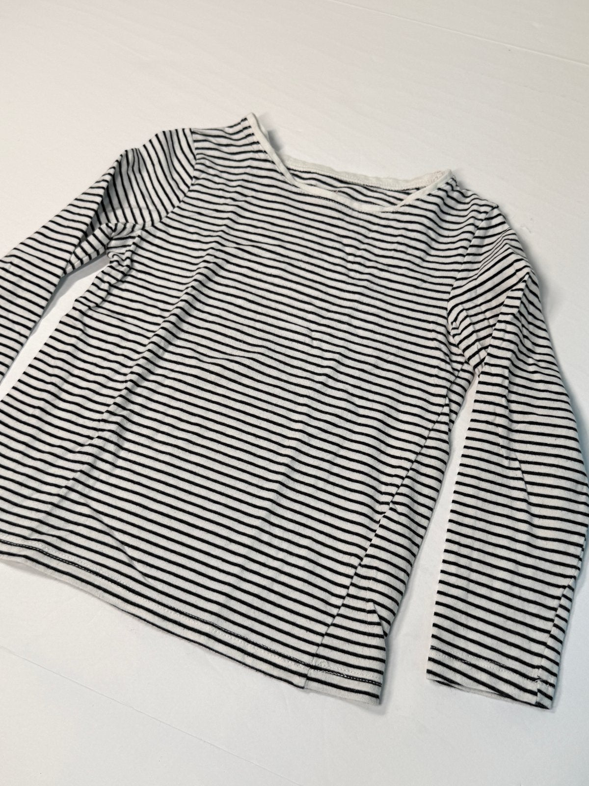 H&M Black White Striped Long Sleeve T-Shirt 4-6Y