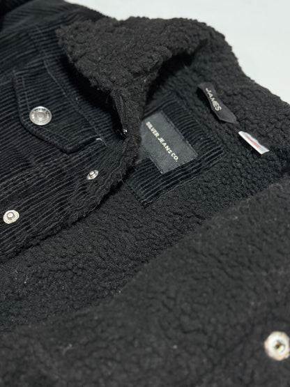 Silver Jeans Co. Black Corduroy Sherpa Jacket Size 4