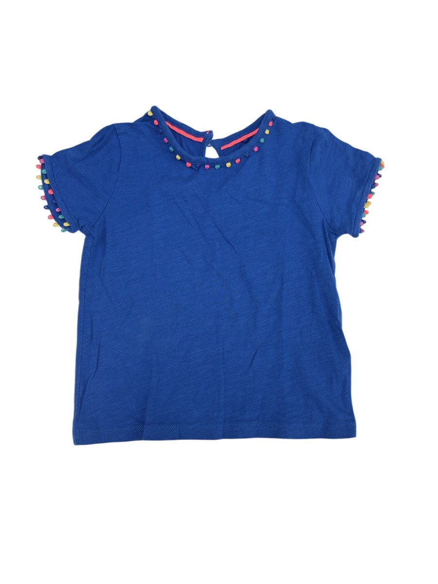 Boden Blue Pompom T-Shirt 3-4Y