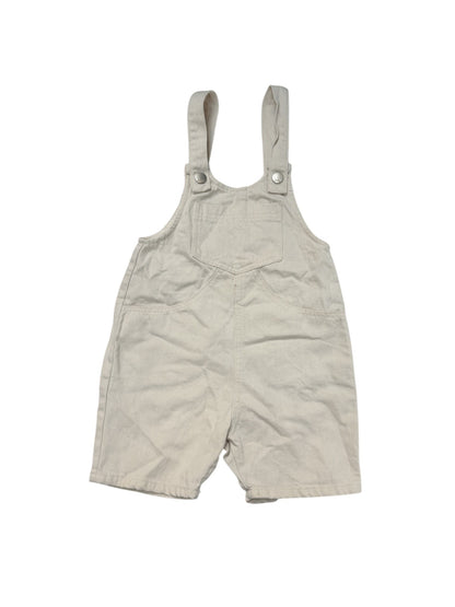 Zara Cream Denim Overall Shorts 9-12m
