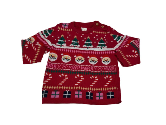 H&M Red Christmas Knit Sweater 9-12M