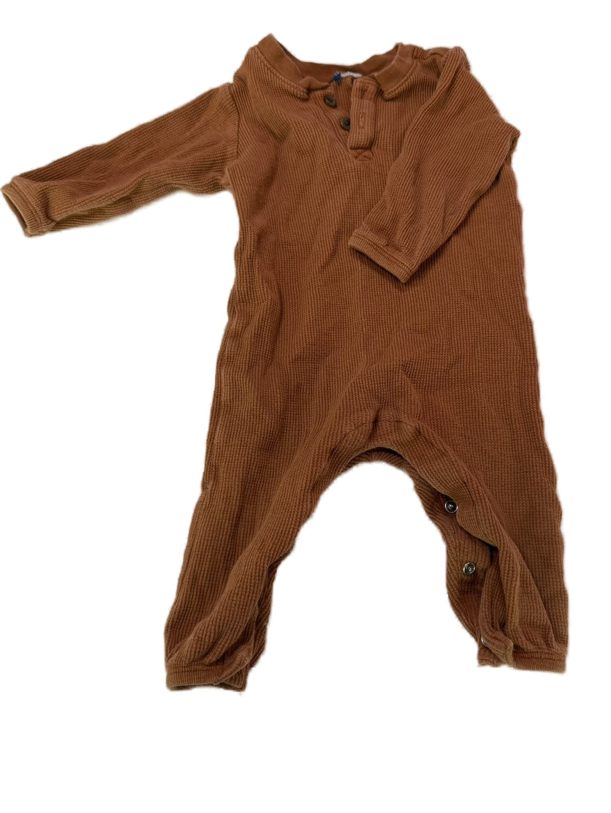 Waffle Knit Brown Romper Jumpsuit 6-9m