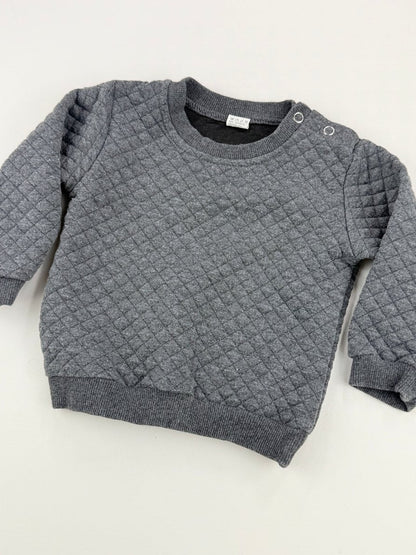 Gray Quilted Sweatshirt and Jogger Set 6-9M