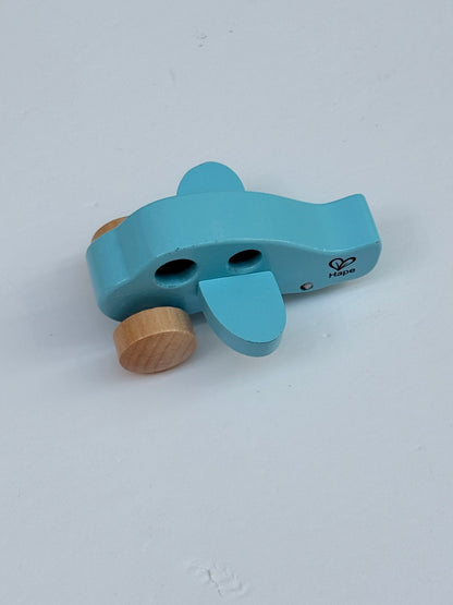 Hape Blue Wooden Elephant Push Pull Toy