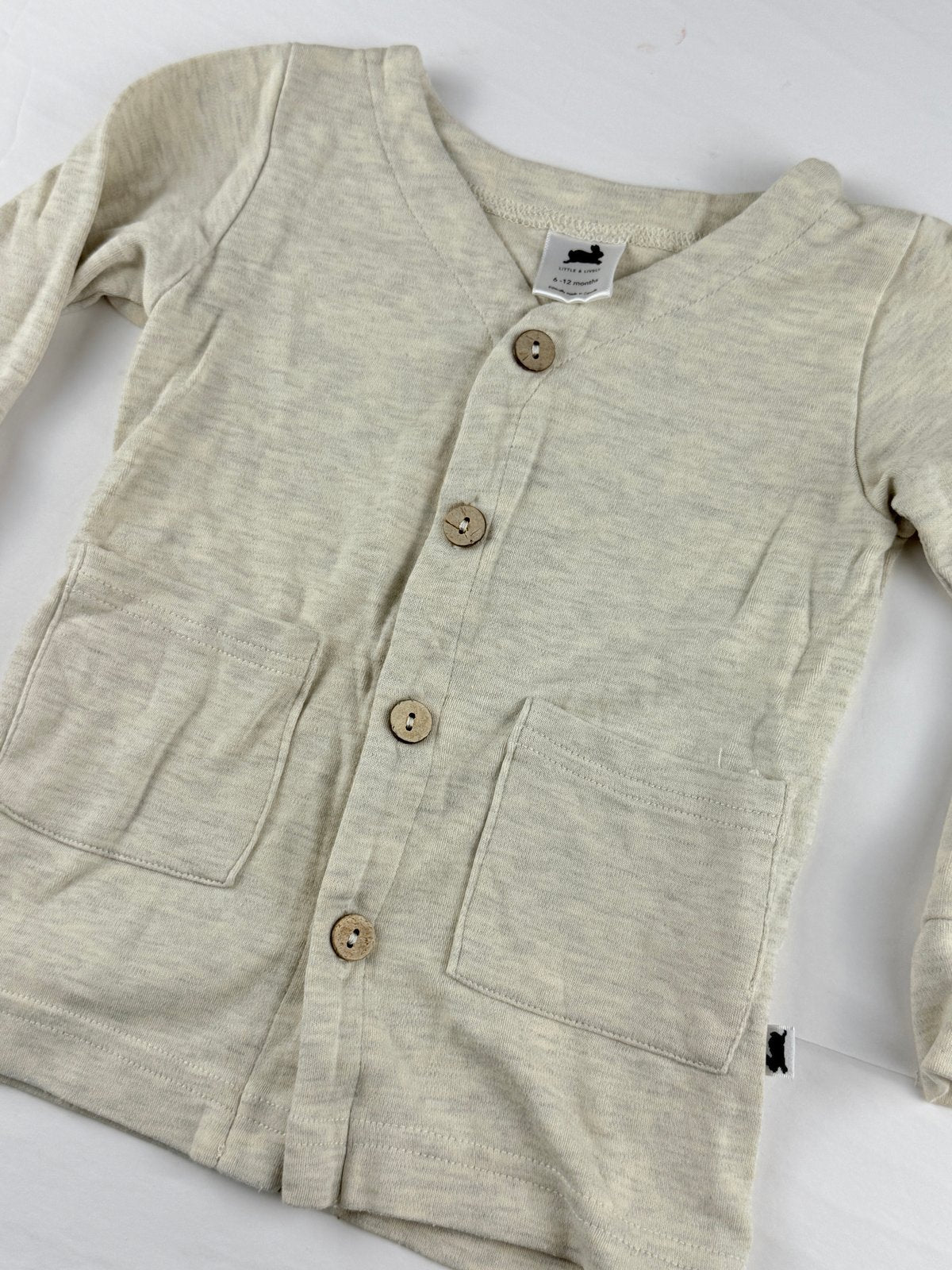 Little & Lively Oatmeal Cardigan 6-12M
