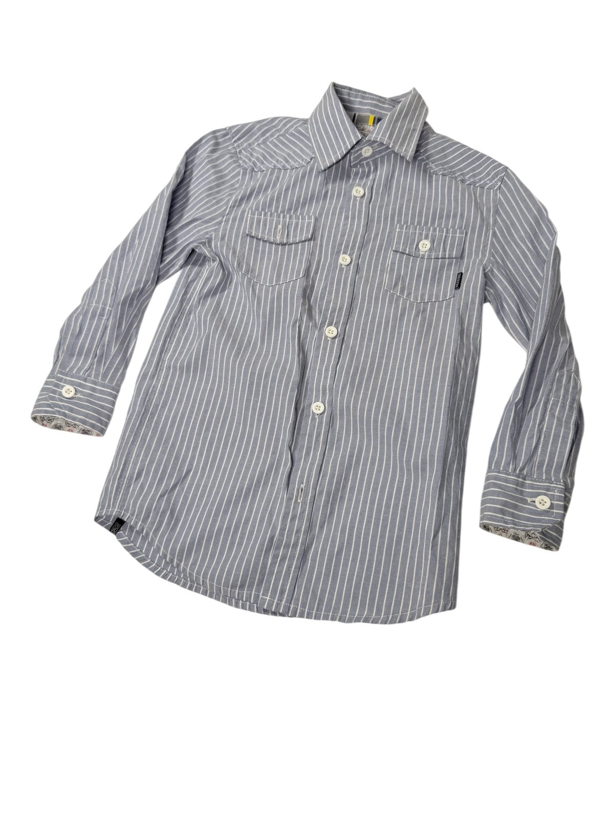 191 Unlimited Blue Striped Button-Up Shirt Size 4