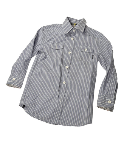 191 Unlimited Blue Striped Button-Up Shirt Size 4