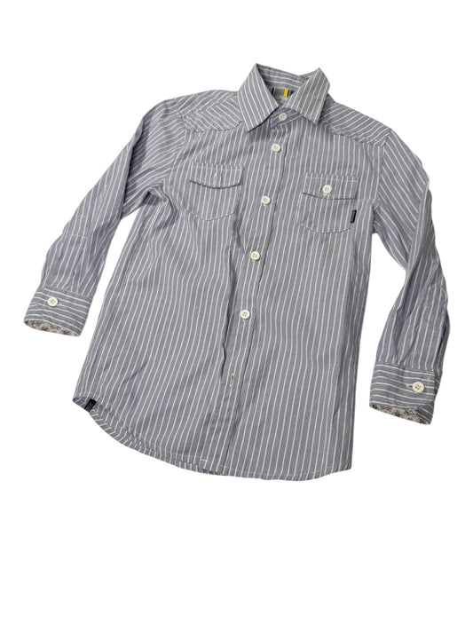 191 Unlimited Blue Striped Button-Up Shirt Size 4