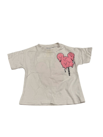 Zara Disney Mickey Mouse White Tee 9-12m
