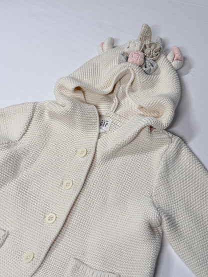 baby Gap Unicorn Hooded Cardigan 18-24M