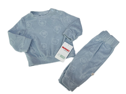Huggies Babywear Blue Velour 2-Piece Set 6M