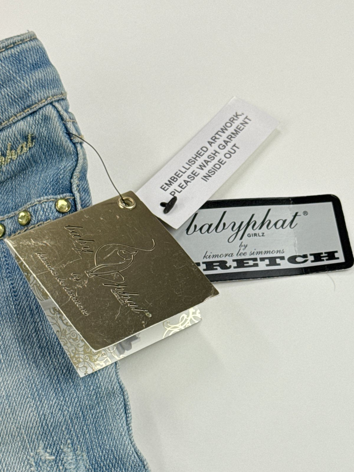 NWT - Baby Phat Girlz Light Wash Capri Jeans Size 4