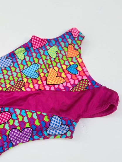Mondor Heart Print Biketard Size 6X-7