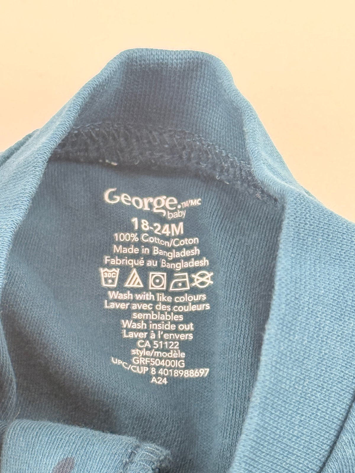George Baby Floral Teal Sleeper 18-24M