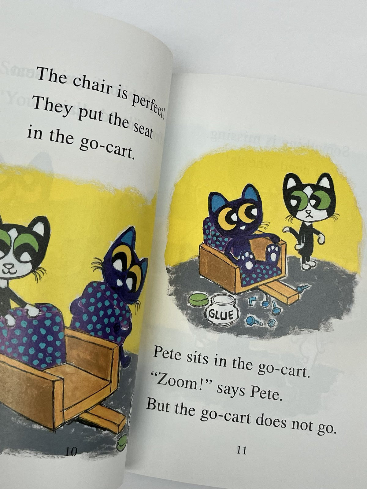 Kimberly and James Dean Pete the Kitty Go-Cart