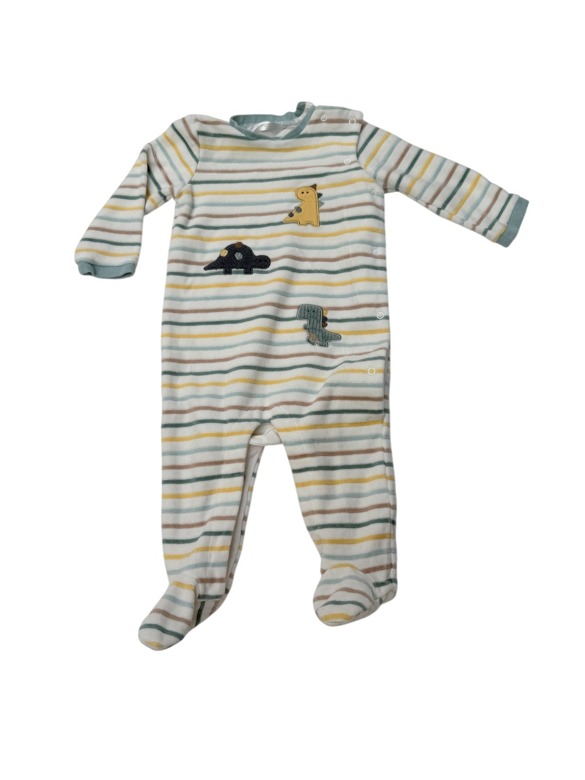 Mayoral Striped Dinosaur Footed Sleeper 4-6M