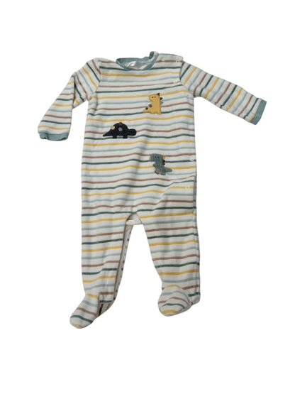 Mayoral Striped Dinosaur Footed Sleeper 4-6M