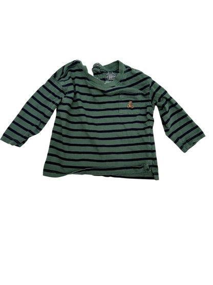 Baby Gap Striped Pocket Long Sleeve Shirt 6-12M