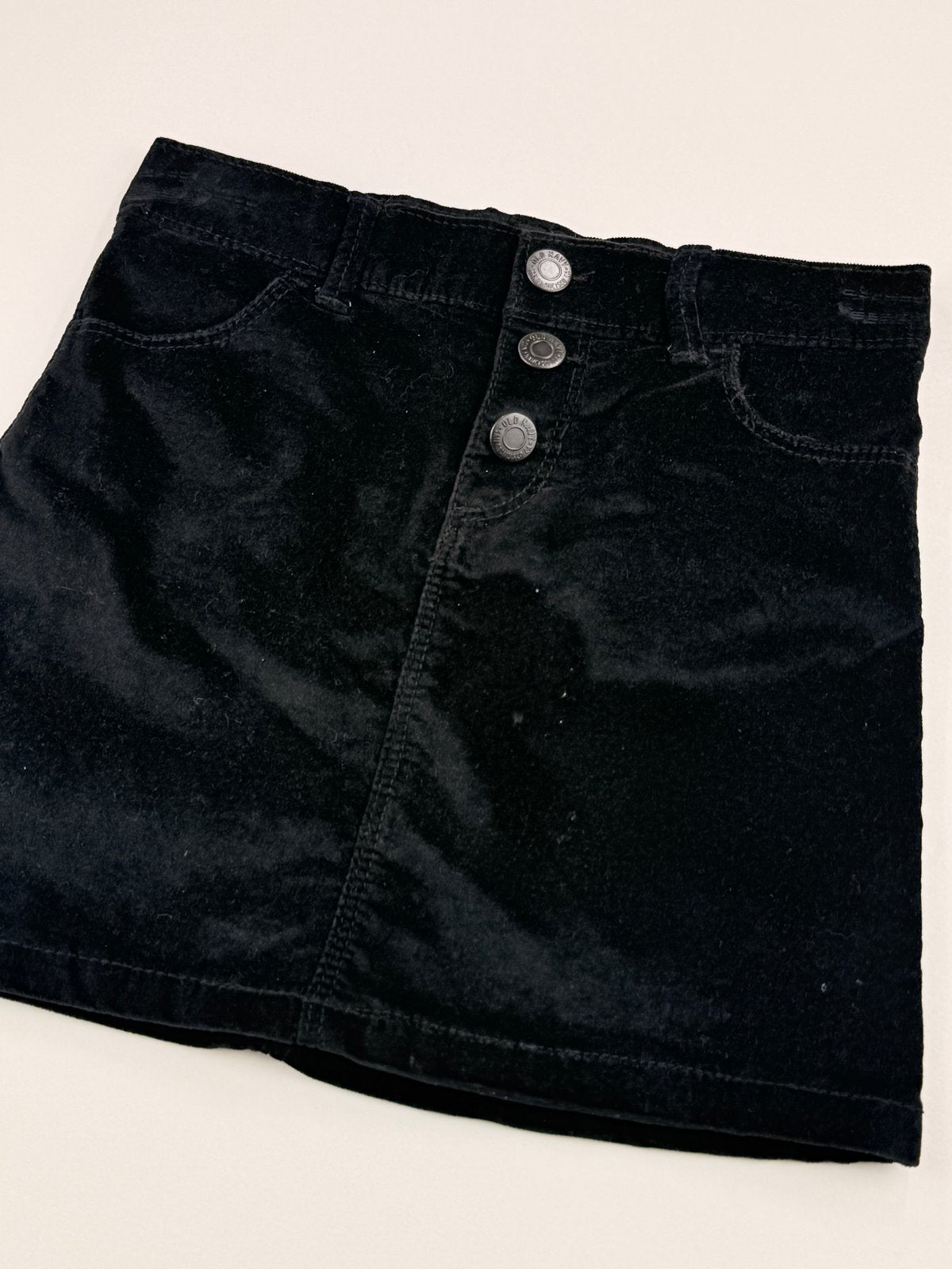 Old Navy Black Velvet Button-Front Skirt 5T