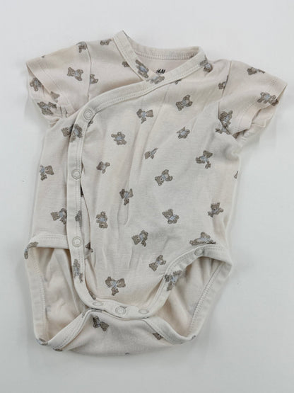 H&M Teddy Bear Print Bodysuit Size 3M