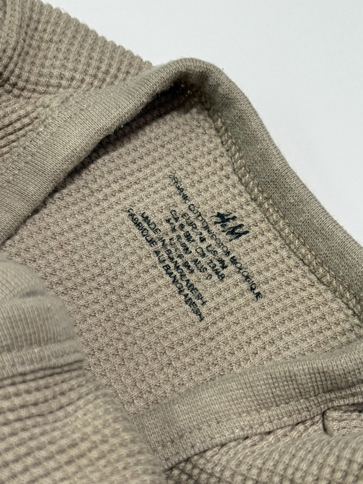 H&M Taupe Waffle Knit Romper 6-9m