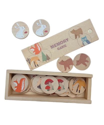 Woodland Animals Memory Game Wooden Tiles