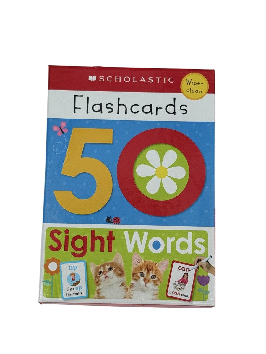 Scholastic 50 Sight Words Wipe-Clean Flashcards