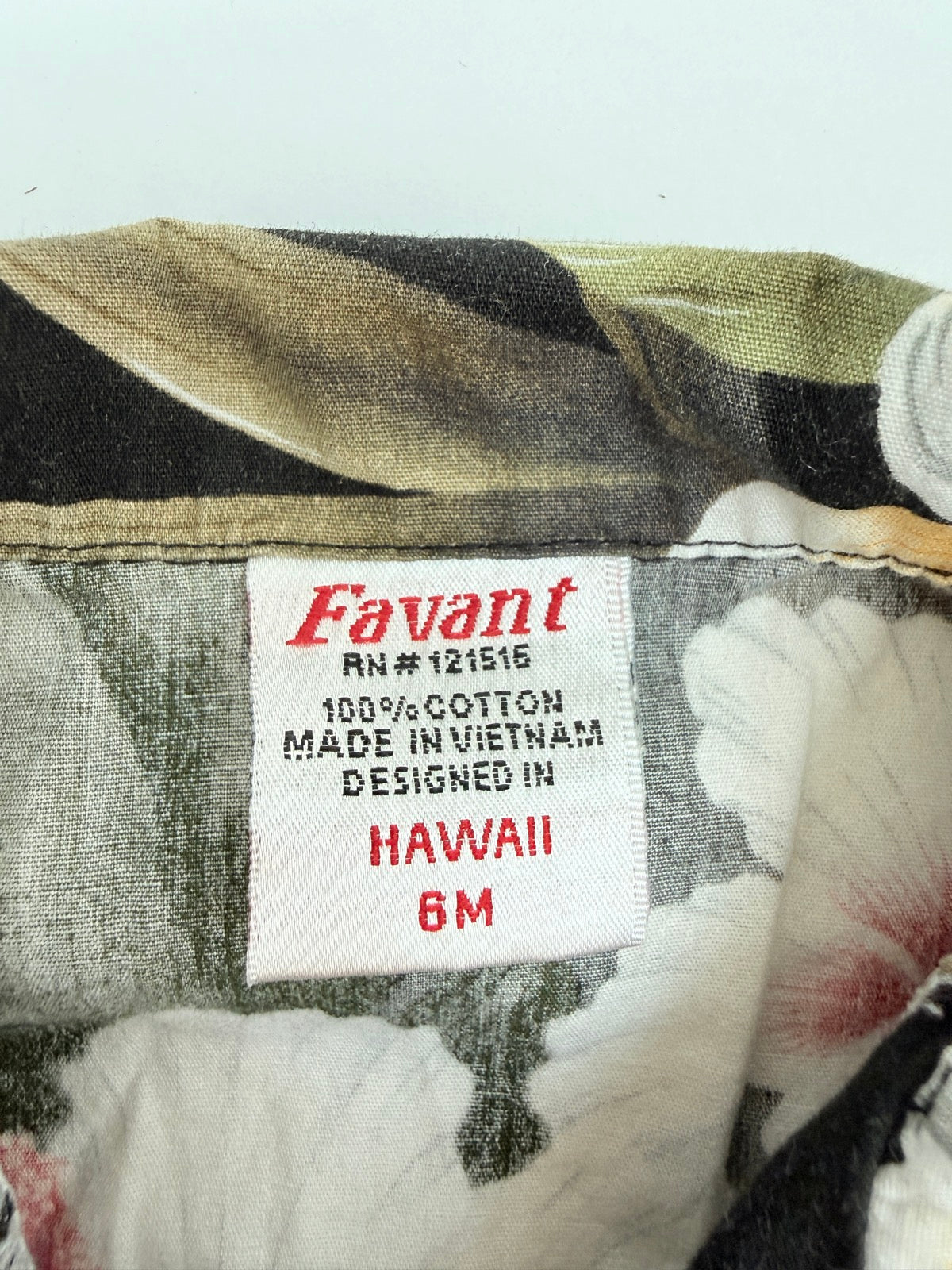 Favant Hawaiian Floral Shirt 6M