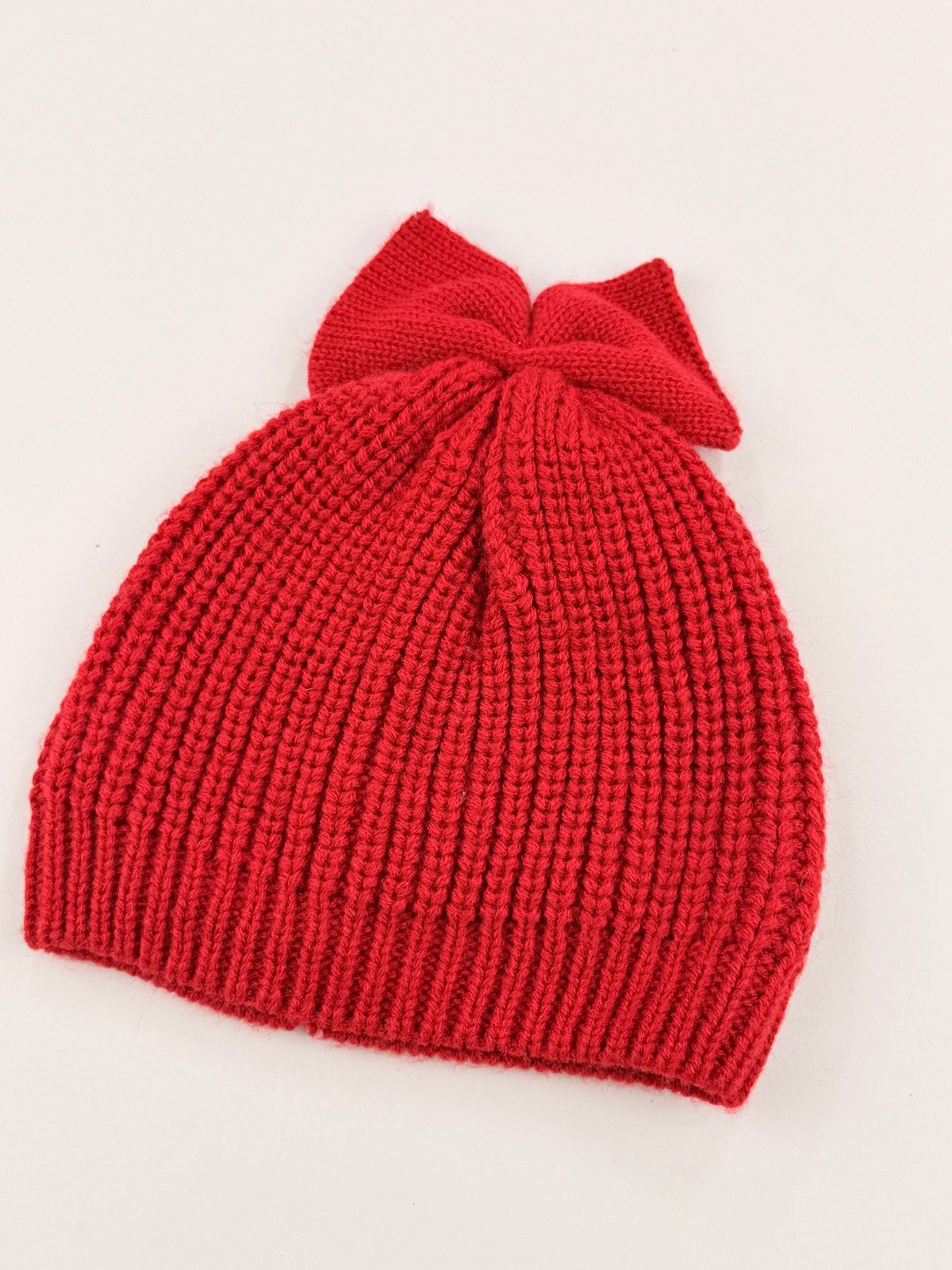 Old Navy Red Bow Knit Hat 12-24M