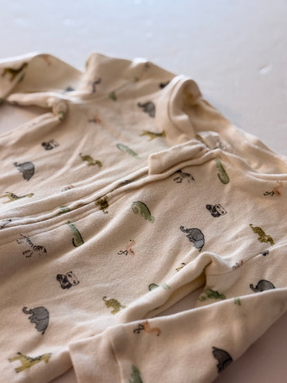 Baby Mack Organics Zoo Animal Sleeper & Bib Set 3/6M