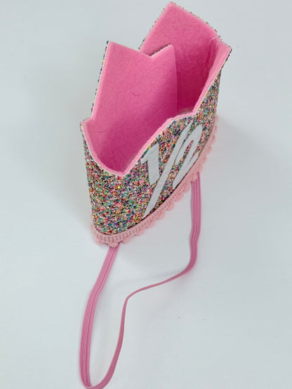 Glitter Half Birthday Crown Baby Girl