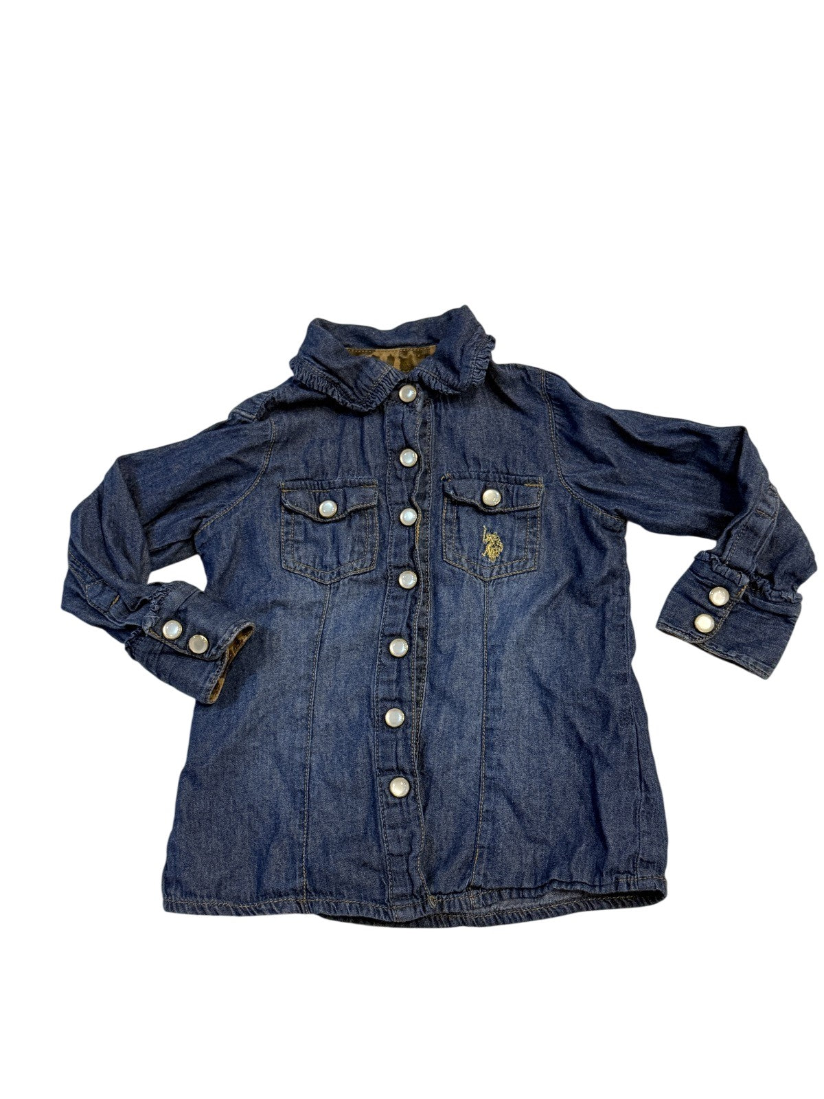 U.S. Polo Assn Denim Snap Shirt Size 2T