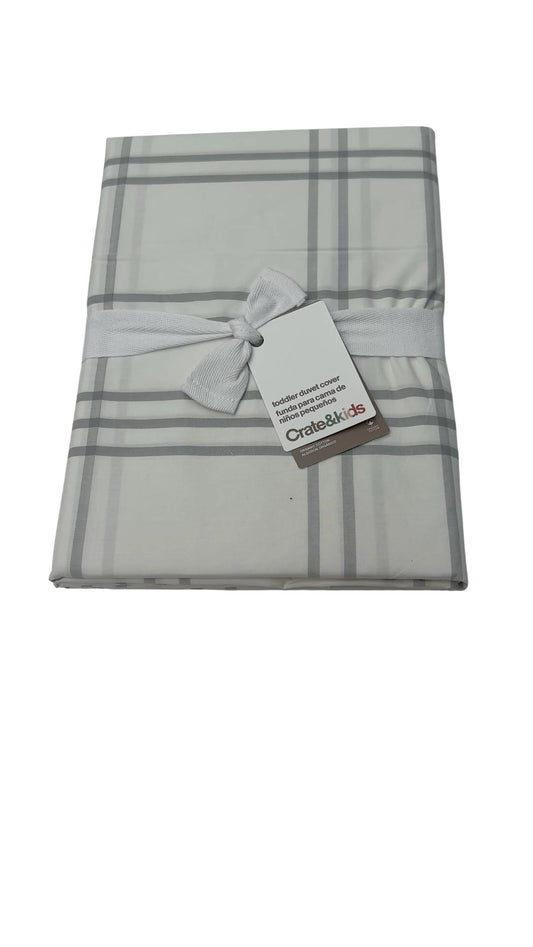NWT - Crate&Kids Plaid Organic Cotton Toddler Duvet Cover