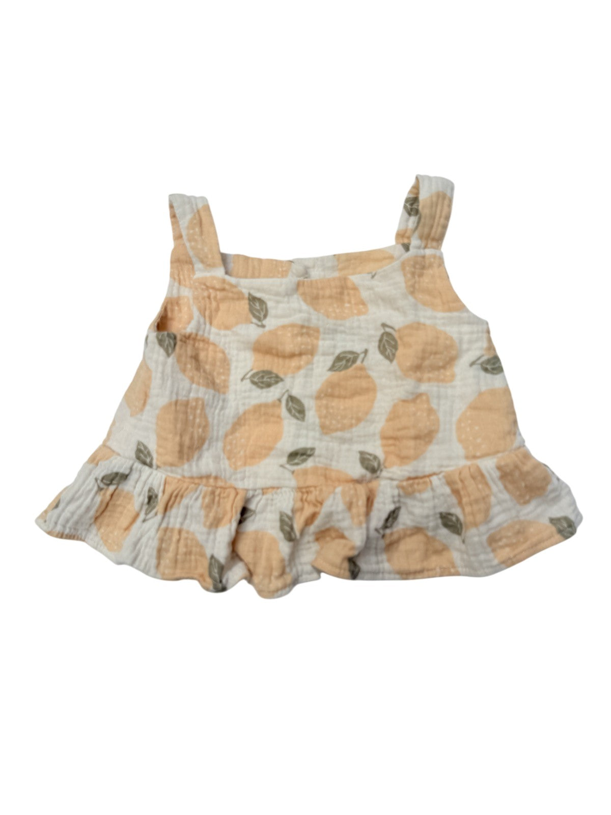 Lemon Print Ruffle Top 12M