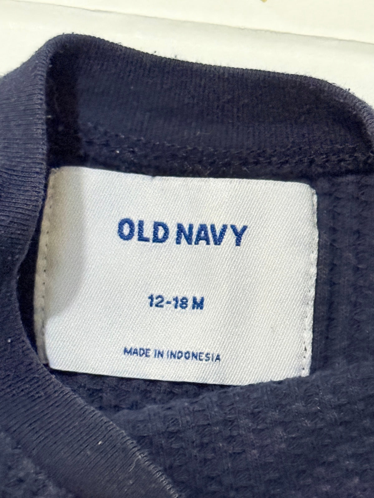 Old Navy Navy Waffle Knit Sweatshirt 12-18M