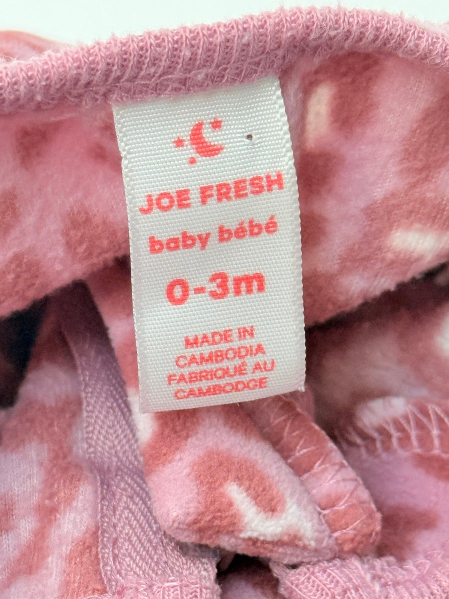 Joe Fresh Leopard Print Fleece Sleeper 0-3M