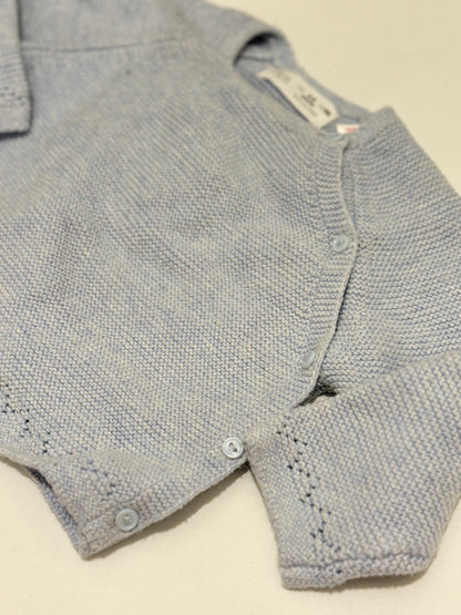 Zara Blue Cotton Knit Sweater 3-6 Months