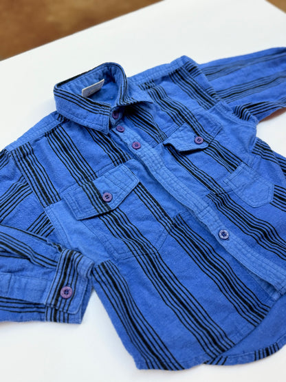 Vintage C.B. Kid Blue Striped Button-Up Shirt 3T