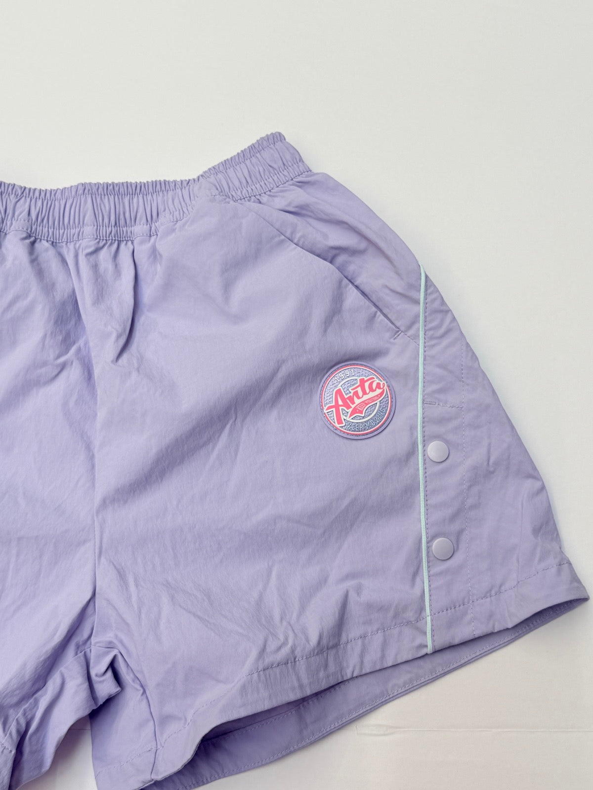 Anta Kids Lavender Snap Shorts Size 10