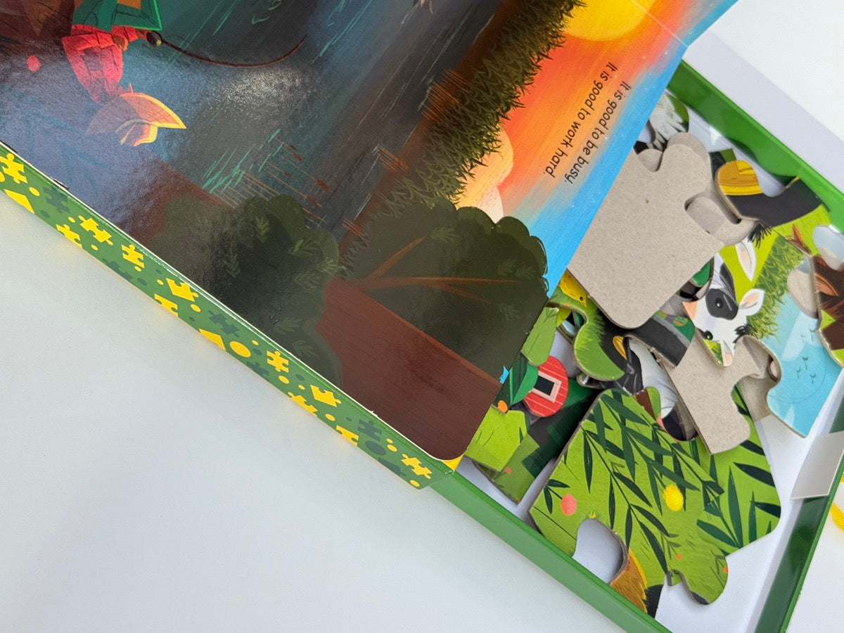 Jack Redwing Busy Green Tractor Read & Play Puzzle
