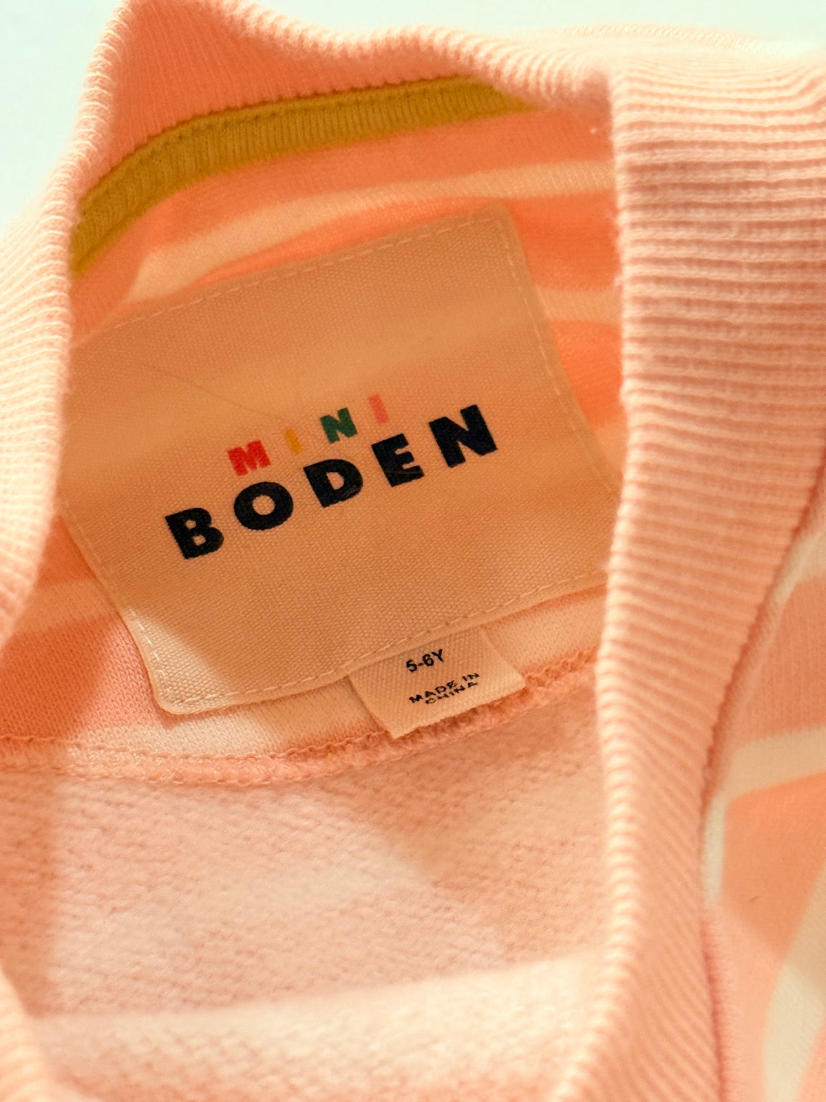 Mini Boden Puppy Appliqué Stripe Dress 5-6Y